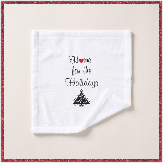Holidays Red Heart & Tree Wash Tuch