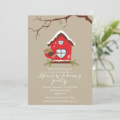Holidays Robin Housewarming Party Einladung (Stehend Vorderseite)
