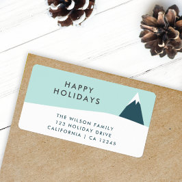Holidays Snow Mountain | Scandi-Rücksendeadresse Adressaufkleber