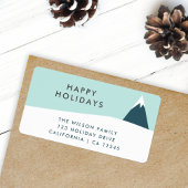 Holidays Snow Mountain | Scandi-Rücksendeadresse Adressaufkleber