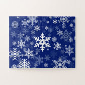 Holidays Snowflakes Navy Blau für jedermann Puzzle (Horizontal)