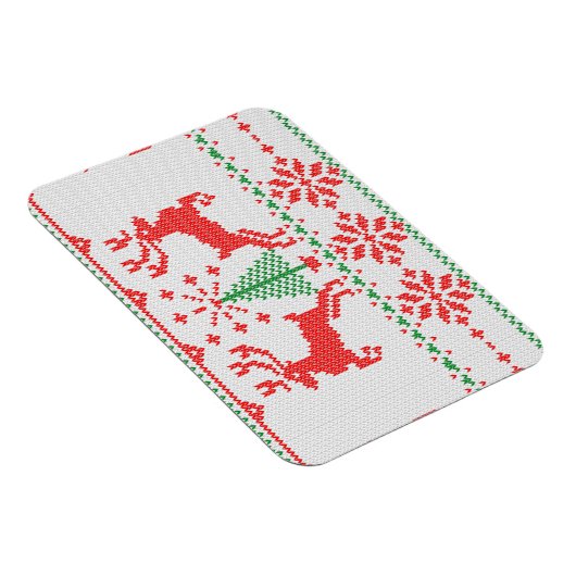 Holidays White Strick Ugly Sweater Ho Deh Magnet (Rechte Seite)