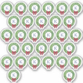 Holidays Wreath Red Bow Monogram Umschlag Aufklebe Aufkleber (Vorderseite)