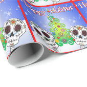 Holidaze Zuckerschädel-Packpapier Geschenkpapier (Rolleneckpunkt)