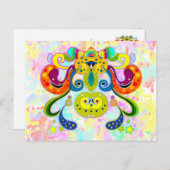 holiES - abstrakte glückliche heilige Kuh + Ihre I Postkarte (Vorne/Hinten)