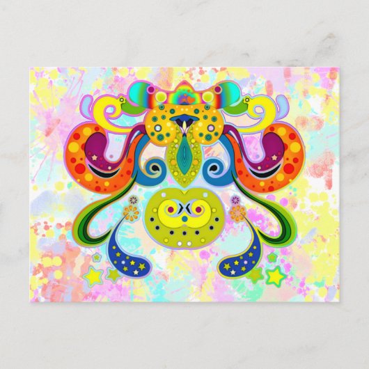 holiES - abstrakte glückliche heilige Kuh + Ihre I Postkarte (Vorderseite)