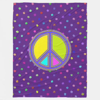 holiES - farbiges PEACE-Zeichen + Ihre Ideen Fleecedecke