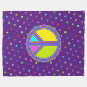 holiES - farbiges PEACE-Zeichen + Ihre Ideen Fleecedecke (Vorderseite (Horizontal))