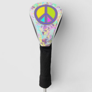 holiES - farbiges PEACE-Zeichen + Ihre Ideen Golf Headcover