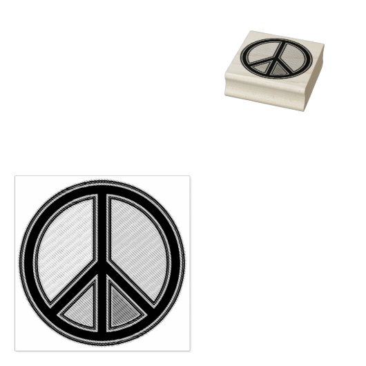 holiES - farbiges PEACE-Zeichen + Ihre Ideen Gummistempel (Stempel)