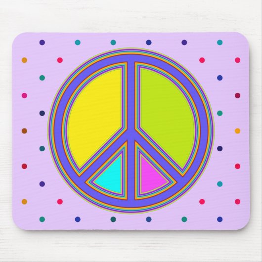 holiES - farbiges PEACE-Zeichen + Ihre Ideen Mousepad (Vorne)