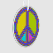 holiES - farbiges PEACE-Zeichen + Ihre Ideen Ornament (Vorderseite)