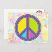 holiES - farbiges PEACE-Zeichen + Ihre Ideen Postkarte (Vorne/Hinten)