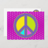 holiES - farbiges PEACE-Zeichen + Ihre Ideen Postkarte (Vorne/Hinten)