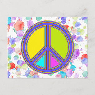holiES - farbiges PEACE-Zeichen + Ihre Ideen Postkarte