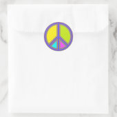 holiES - farbiges PEACE-Zeichen + Ihre Ideen Runder Aufkleber (Tasche)