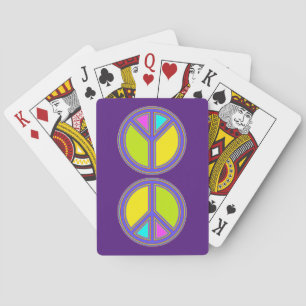 holiES - farbiges PEACE-Zeichen + Ihre Ideen Spielkarten