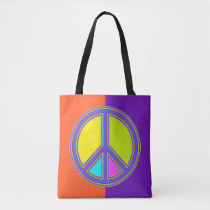 holiES - farbiges PEACE-Zeichen + Ihre Ideen Tasche