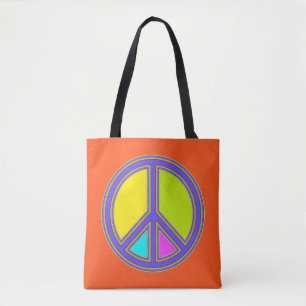 holiES - farbiges PEACE-Zeichen + Ihre Ideen Tasche