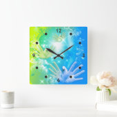 holiES - Fliegertauben ART Quadratische Wanduhr (Zuhause)