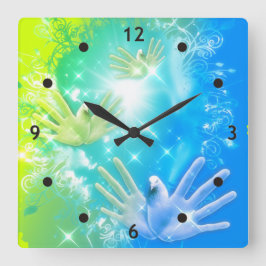 holiES - Fliegertauben ART Quadratische Wanduhr