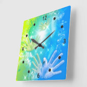 holiES - Fliegertauben ART Quadratische Wanduhr (Winkel)