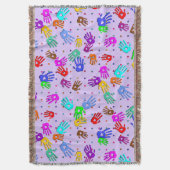 holiES - Hände Punkte farbiges Muster 1 Decke (Vorderseite Vertikal)