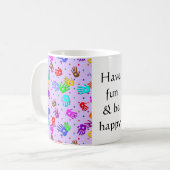 holiES - Hände Punkte farbiges Muster 1 Kaffeetasse (Vorderseite Links)