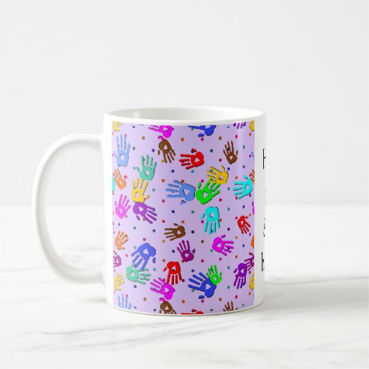 holiES - Hände Punkte farbiges Muster 1 Kaffeetasse (Links)