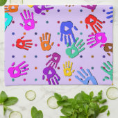 holiES - Hände Punkte farbiges Muster 1 Küchentuch (Gefaltet)