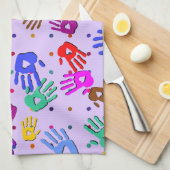 holiES - Hände Punkte farbiges Muster 1 Küchentuch (Viertel Falte)