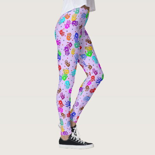 holiES - Hände Punkte farbiges Muster 1 Leggings (Rechts)