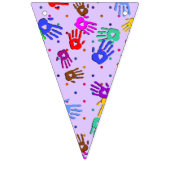 holiES - Hände Punkte farbiges Muster 1 Wimpelkette (Dritte Fahne)