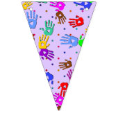 holiES - Hände Punkte farbiges Muster 1 Wimpelkette (Erste Fahne)