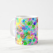 holiES - Hände spritzen farbiges Grunge Muster 2 Kaffeetasse (Vorderseite Links)