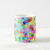 holiES - Hände spritzen farbiges Grunge Muster 2 Kaffeetasse (Mittel)
