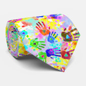 holiES - Hände spritzen farbiges Grunge Muster 2 Krawatte (Gerollt)