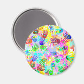 holiES - Hände spritzen farbiges Grunge Muster 2 Magnet (Vorderseite/Rückseite)