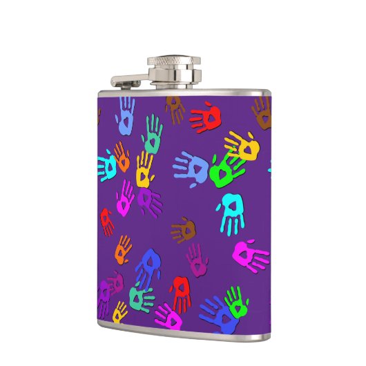 holiES - händfarbenes Muster 1 + Ihr Backgr. Flachmann (Links)