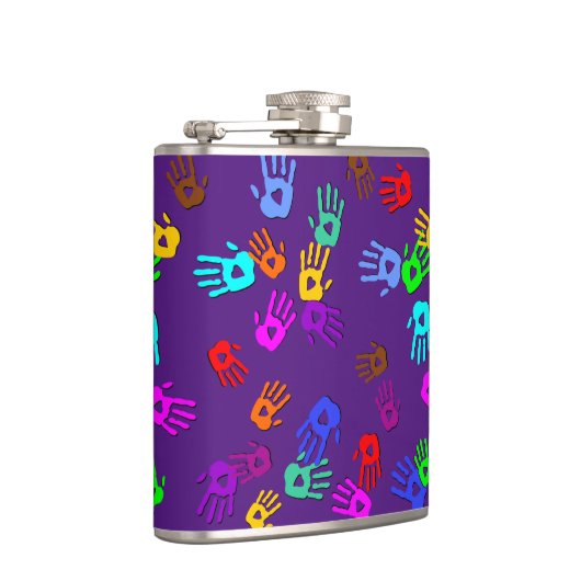 holiES - händfarbenes Muster 1 + Ihr Backgr. Flachmann (Rechts)