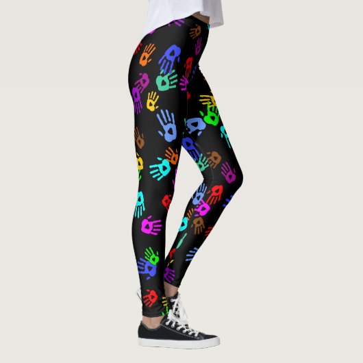 holiES - händfarbenes Muster 1 + Ihr Backgr. Leggings (Rechts)