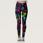holiES - händfarbenes Muster 1 + Ihr Backgr. Leggings (Vorderseite)
