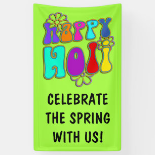 holiES - HAPPY HOLI farbige Kontur Blume 1 Banner