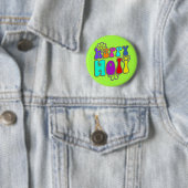 holiES - HAPPY HOLI farbige Kontur Blume 1 Button (Beispiel)