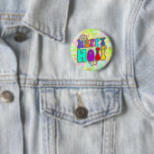 holiES - HAPPY HOLI farbige Kontur Blume 1 Button (Beispiel)