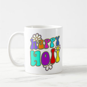 holiES - HAPPY HOLI farbige Kontur Blume 1 Kaffeetasse