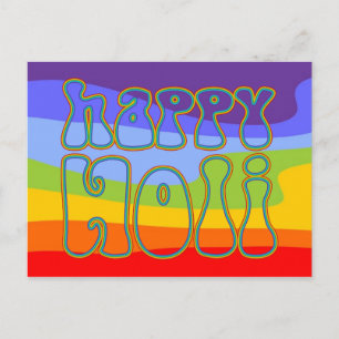 holiES - HAPPY HOLI hat einfach Kontur 1 gefärbt Postkarte