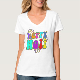 holiES - HAPPY HOLI Kontur Blume 1 T-Shirt