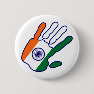 holiES - India Flag Hand - sei ein Fan Button