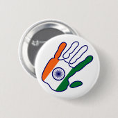holiES - India Flag Hand - sei ein Fan Button (Vorne & Hinten)